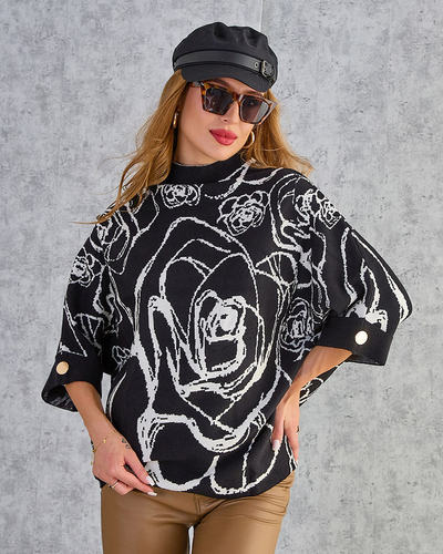 Royalfashion Дамски пуловер с тънък принт