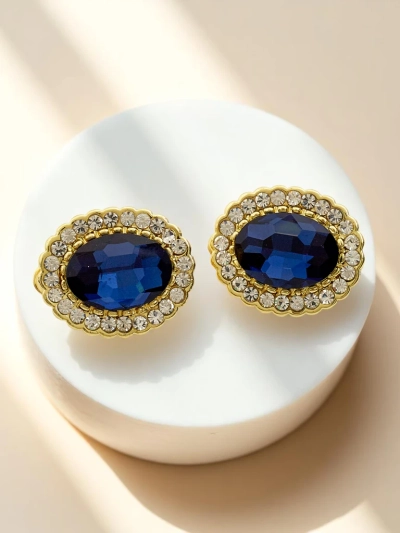 Royalfashion Дамски обеци на клипс с кристал и цирконий