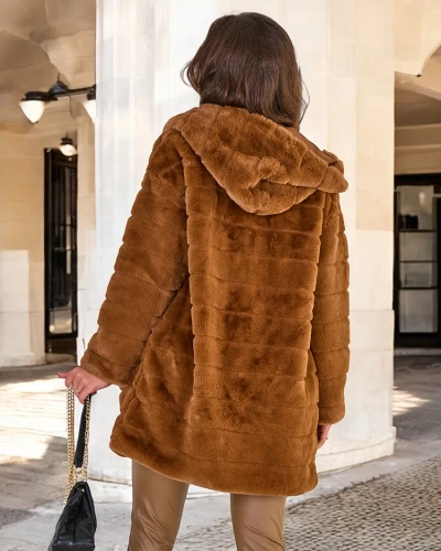 Royalfashion Дамско палто с козина