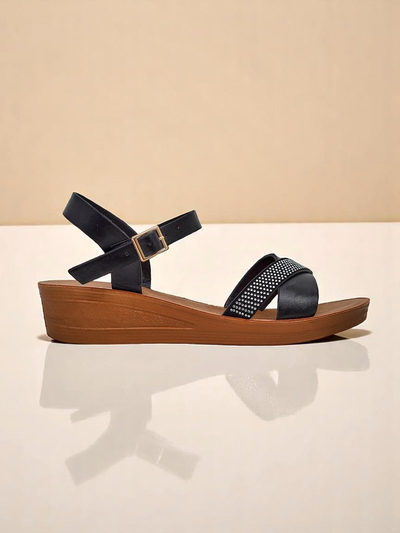 Royalfashion Дамски сандали на платформа с камъни Allona