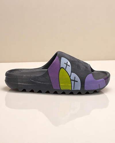 Czarne damskie klapki Elmino - Obuwie