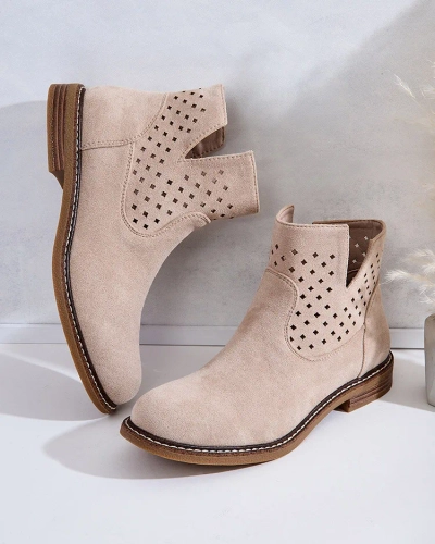 Royalfashion Светлокафяви дамски ботуши Rito