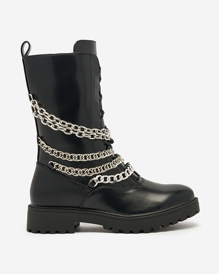 Royalfashion Дамски ботуши тип "багер" в черно Goserre