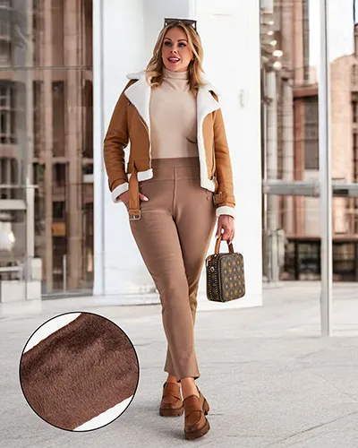 Royalfashion Дамски изолирани панталони тип "трегери" PLUS SIZE