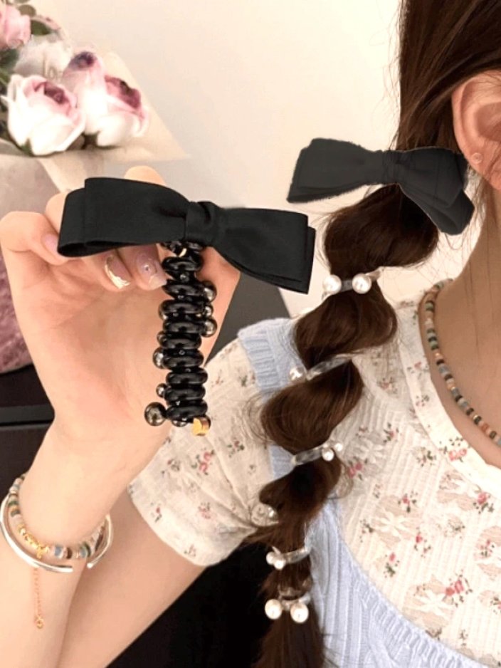 Royalfashion Ластик за коса спираловиден с панделка Spirabella