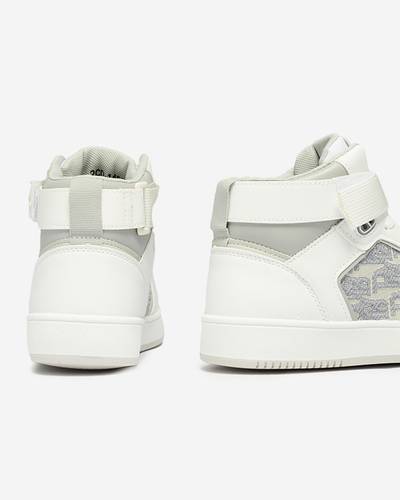 Białe damskie wysokie sneakersy sportowe Xosa - Obuwie