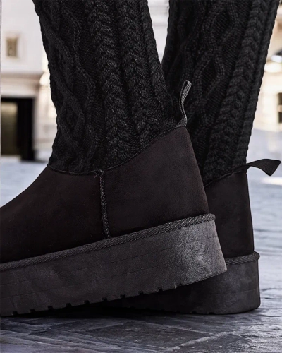 Дамски зимни ботуши Royalfashion в стил сноубутс с горната част на чорап Kokumi