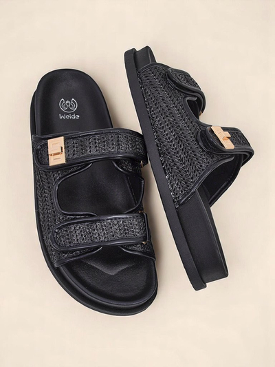 Royalfashion Дамски чехли с плетен дизайн Delibeli