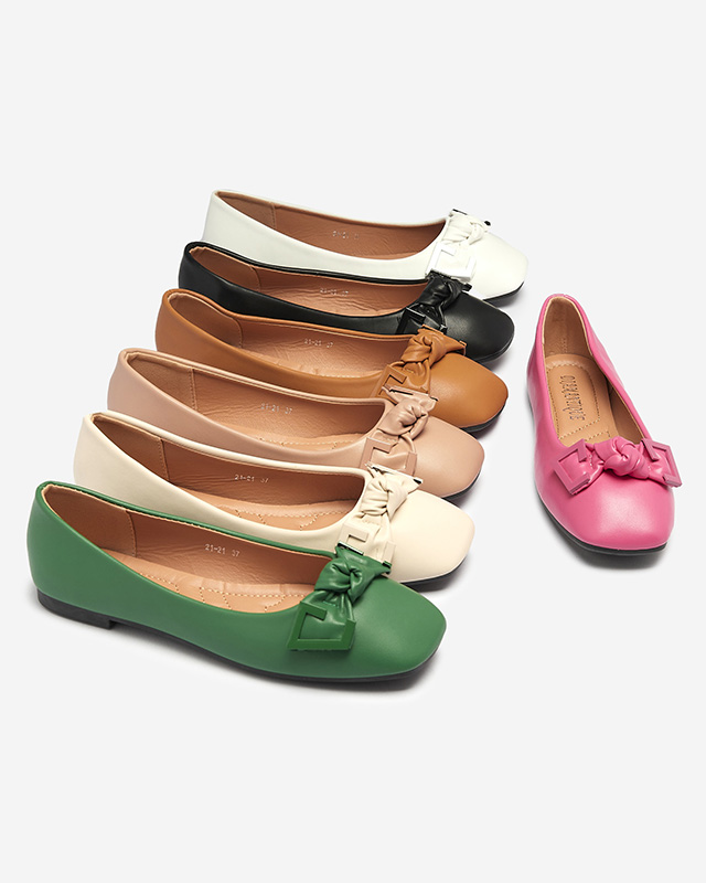 Дамски розови балерини с декорация на носа Caxien- Footwear