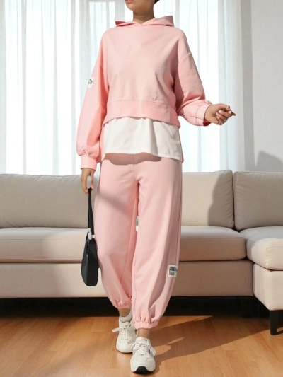 Royalfashion Дамски памучен комплект с вмъкваща се риза