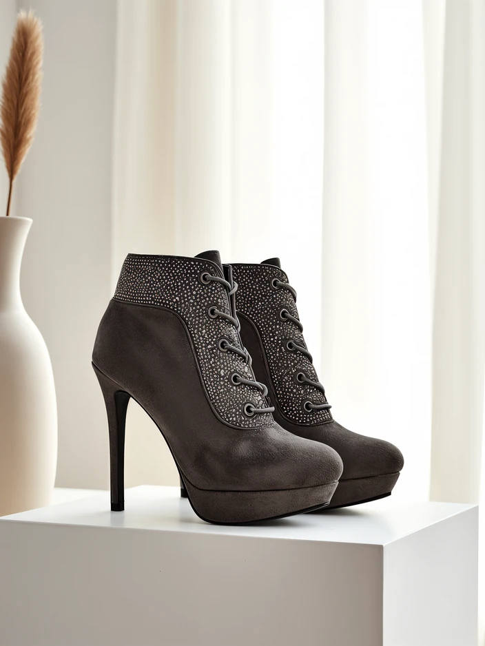 Обувки до глезена за жени Royalfashion с камъни Efelolo