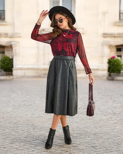 Рокля средни дължина за жени на Royalfashion PLUS SIZE