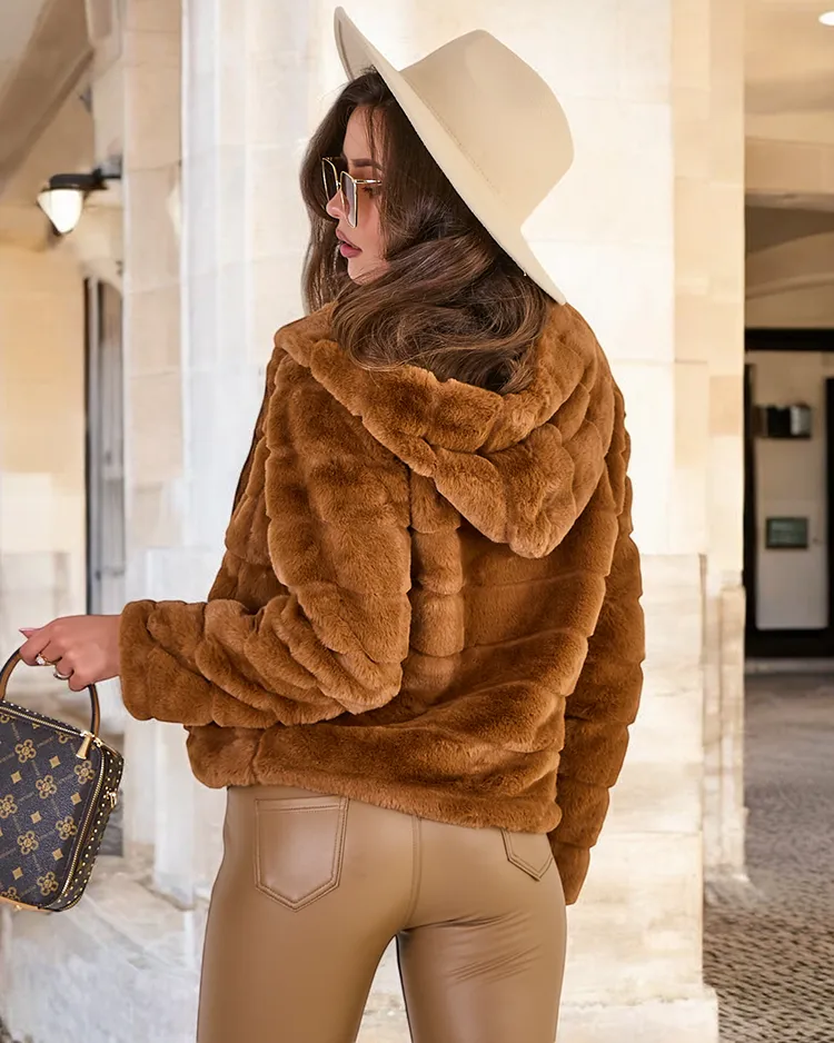 Royalfashion Дамско яке с имитация на кожа