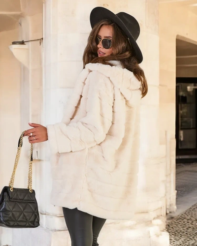 Royalfashion Дамско палто с козина