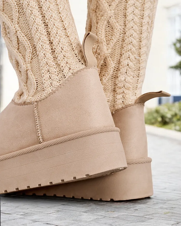 Дамски зимни ботуши Royalfashion с прашка подобна на чорап Kokumi