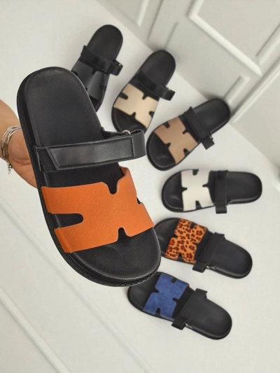 Royalfashion Дамски сандали от еко кожа тип slip-on FlexiComfi