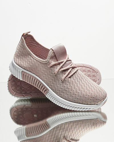 Розови дамски спортни обувки от плат Vobbu- Footwear