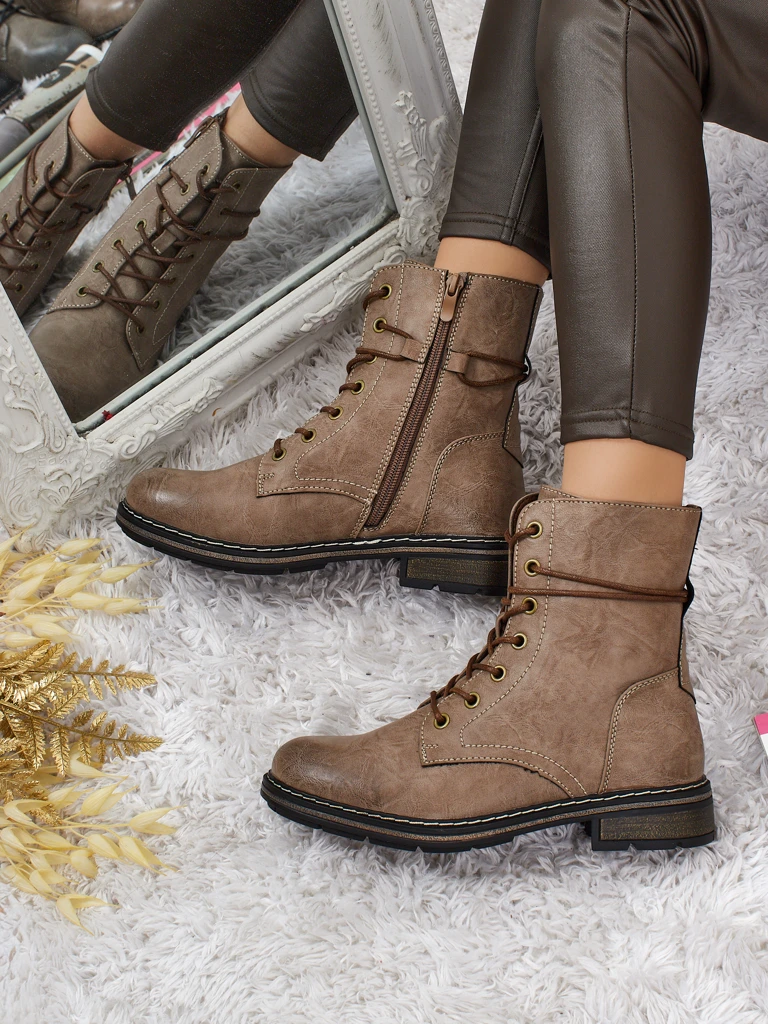 Дамски боти Ravonna от еко кожа с връзки