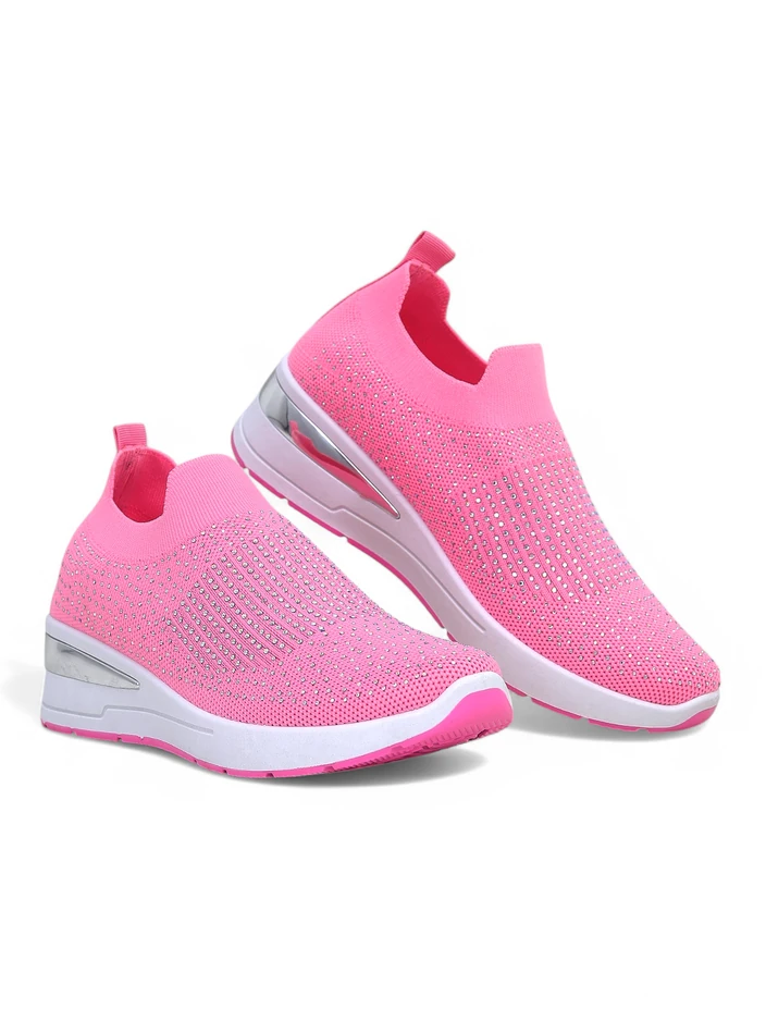 Обувки тип слип-он с платформа за жени Royalfashion с камъни Qelavise