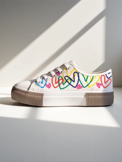 Royalfashion дамски кецове с принт на сърца Sercess