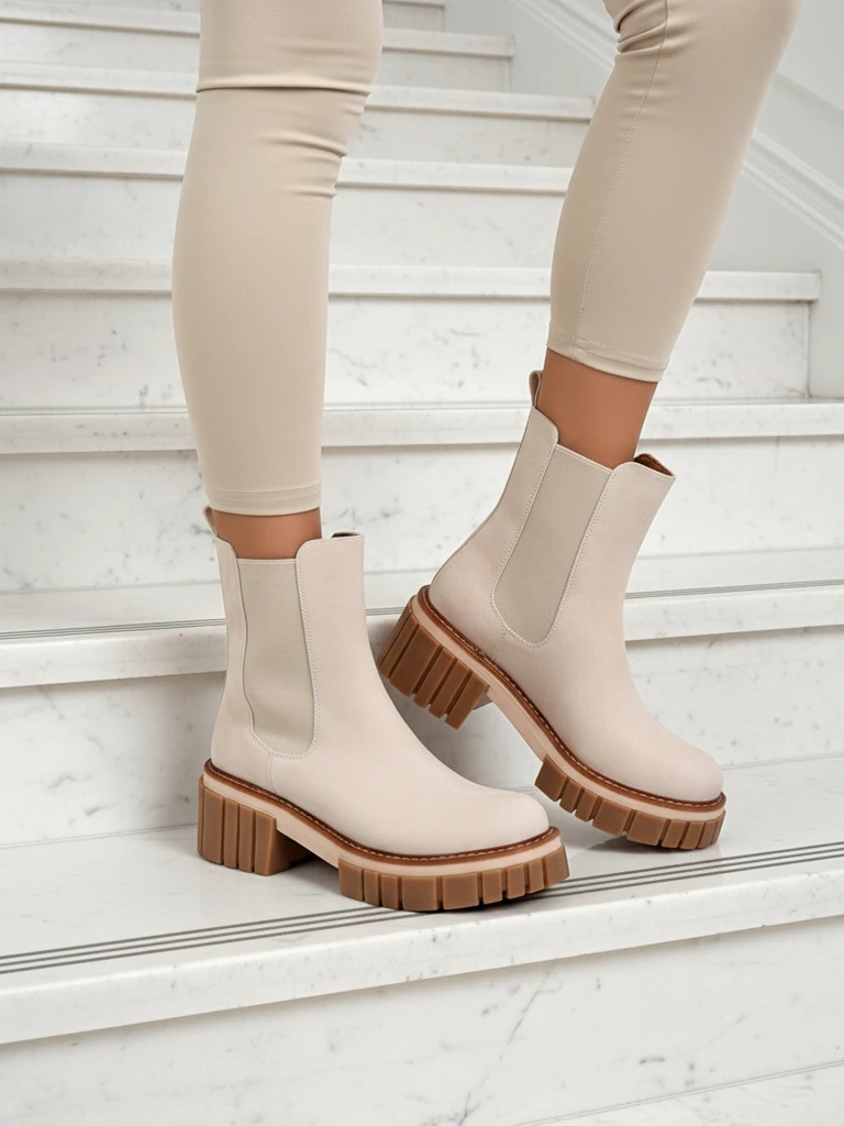 Боти до глезена на токче от еко набук Amber Walk