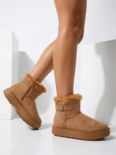 Royalfashion Къси дамски боти тип сноубутс Aurelia Classico