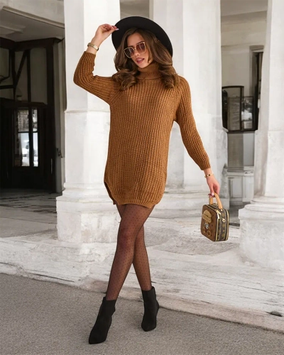 Royalfashion По-дълъг дамски пуловер с ролетка