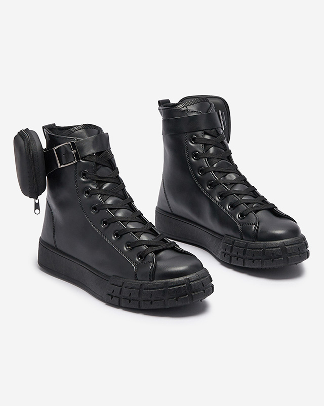 Черни дамски спортни обувки с калъф Efiffe- Footwear