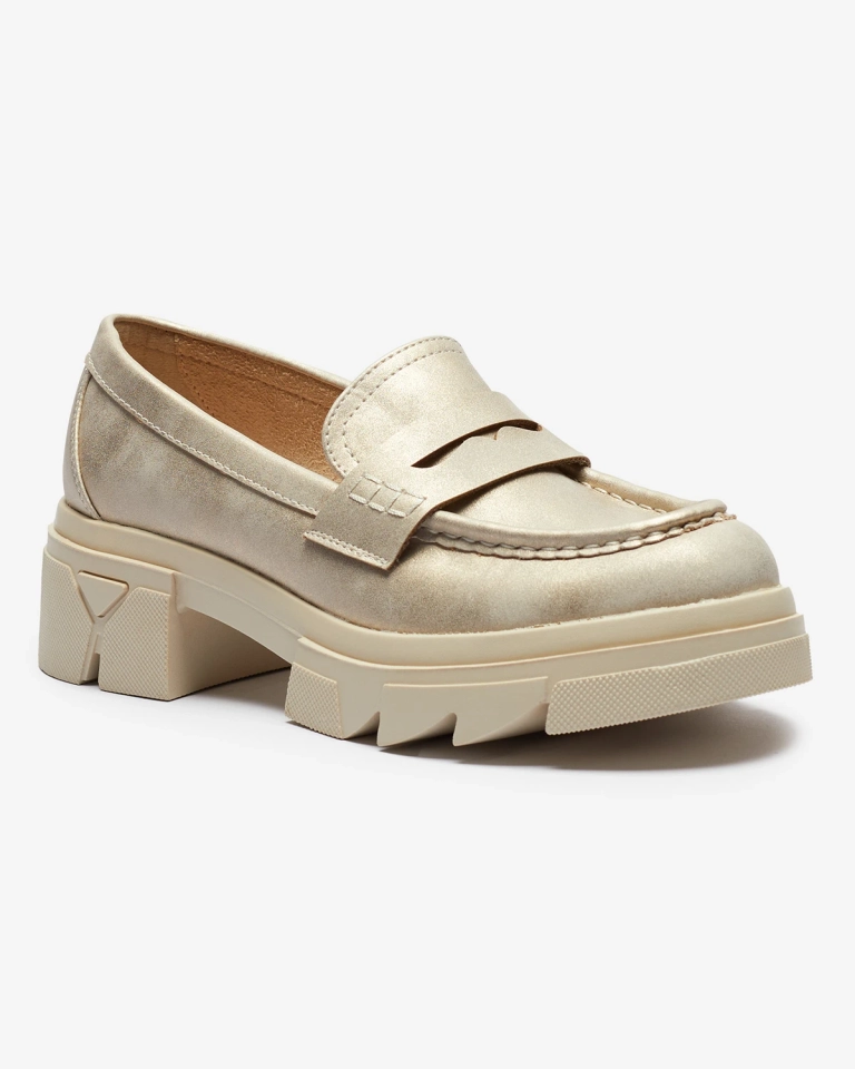 Златни дамски мокасини от еко кожа Sepop- Footwear