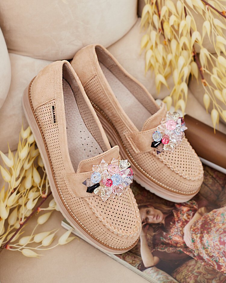 Royalfashion Мокасини с цветни камъни Restea