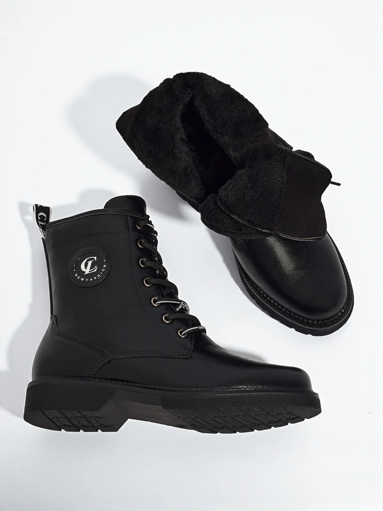 Дамски боти Tavira от еко кожа с връзки