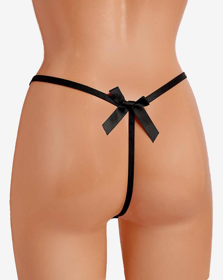 Royalfashion Черни дантелени дамски бикини