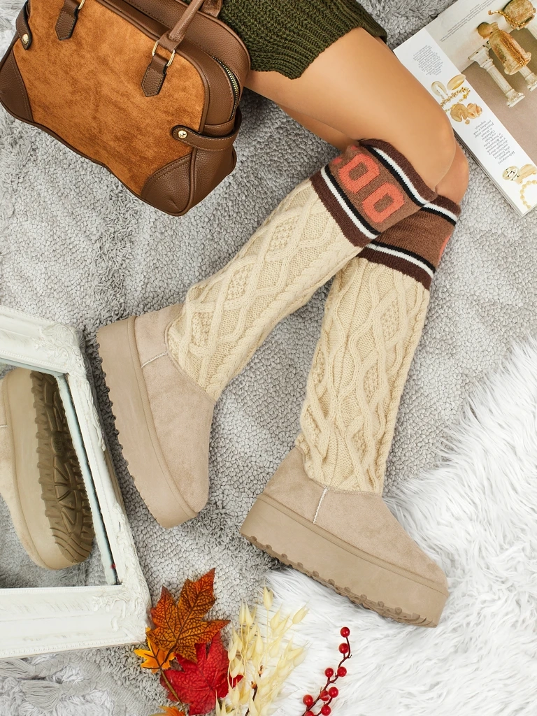 Високи дамски ботуши а ла снегоходки с горна част Anane