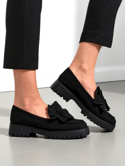 Жени мокасини Royalfashion от еко велур с цвете Floverse