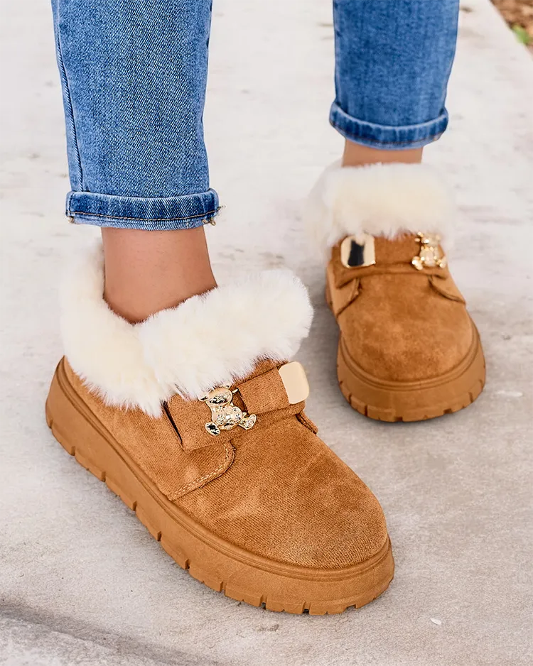 Royalfashion Дамски къси ботуши a'la snow boots Dobis