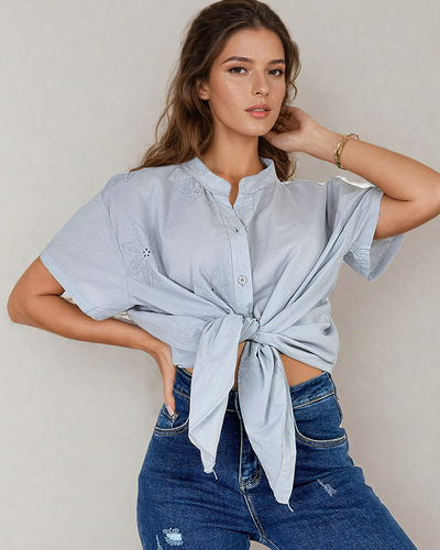 Royalfashion Дамска риза oversize с бродерия