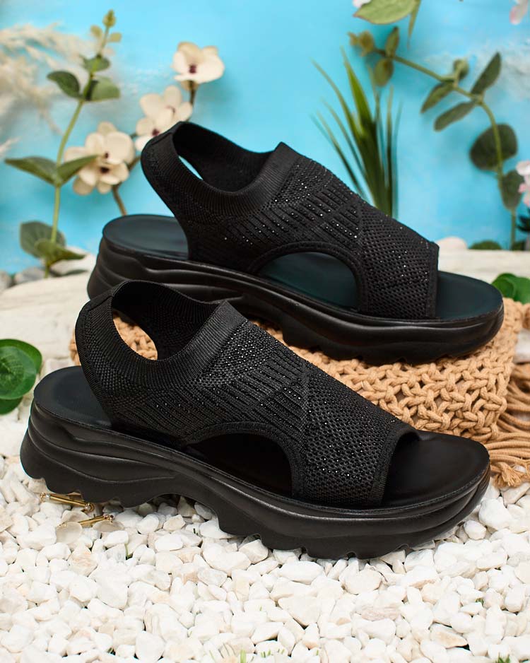 Royalfashion Дамски сандали с горна част и циркони Alebin