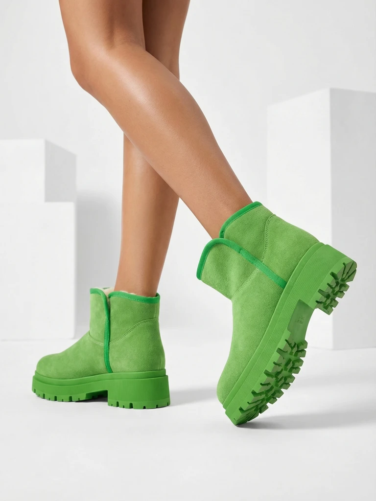 Кратки обувки a'la зимни ботуши за жени Hozises