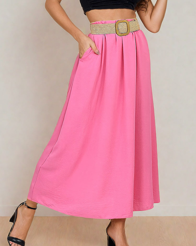 Royalfashion Дамска миди пола с колан