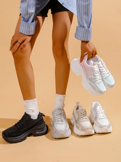 Дамски спортни маратонки Royalfashion с камъни блестящи Bloss