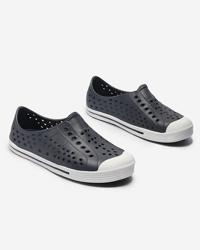 Детски гумени маратонки с ажурна украса в морско синьо Jiteri - Обувки