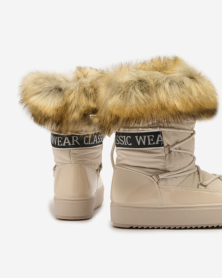 Royalfashion Бежови ботуши a'la snow boots за жени Gomllo