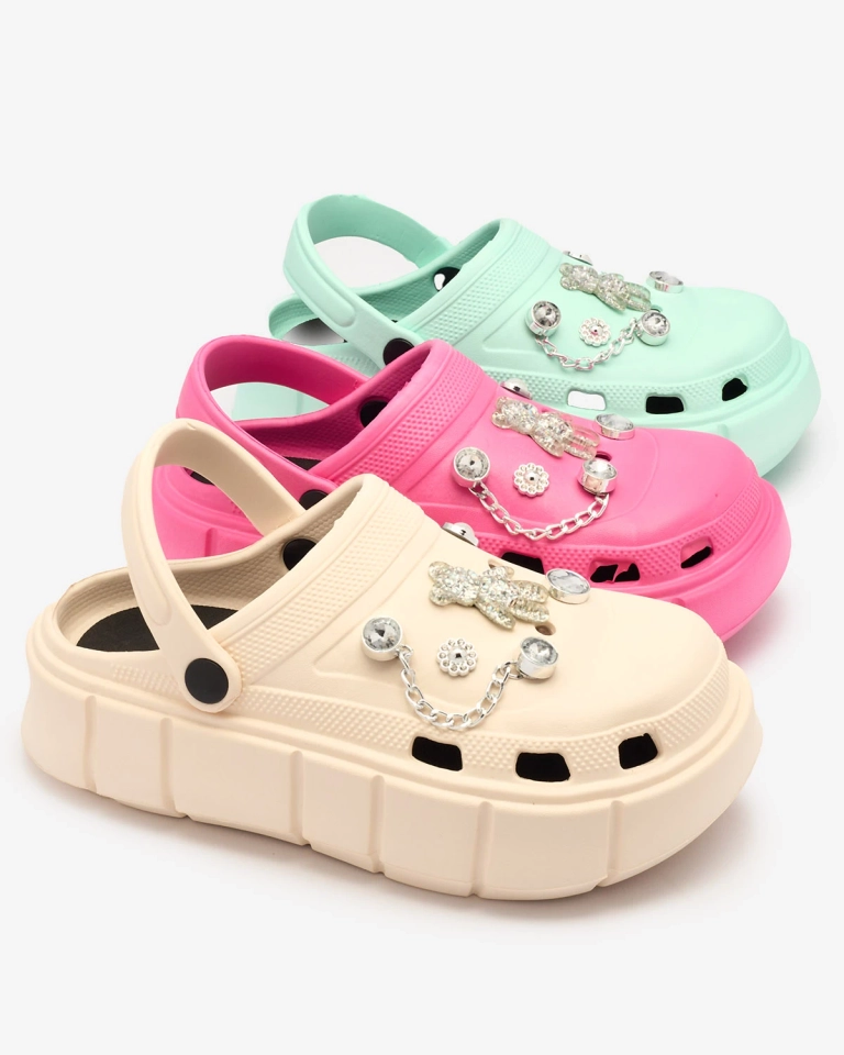 Royalfashion Бежови дамски гумени джапанки Kooranza