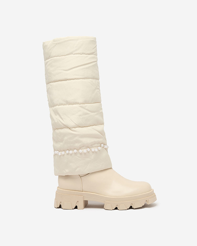 Royalfashion Дамски ботуши Ameroe в кремав цвят