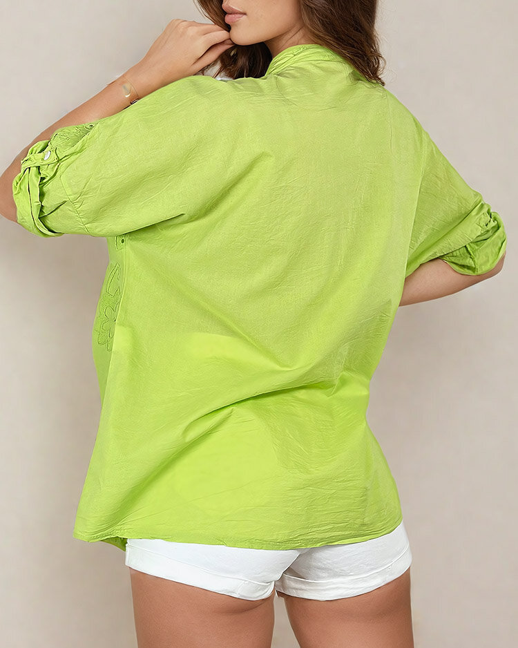 Royalfashion Дамска риза oversize с бродерия