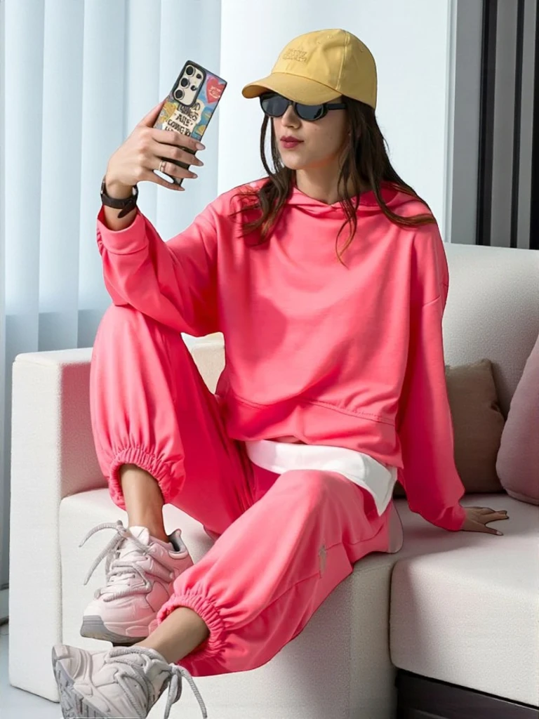 Royalfashion Дамски памучен комплект с вмъкнато риза