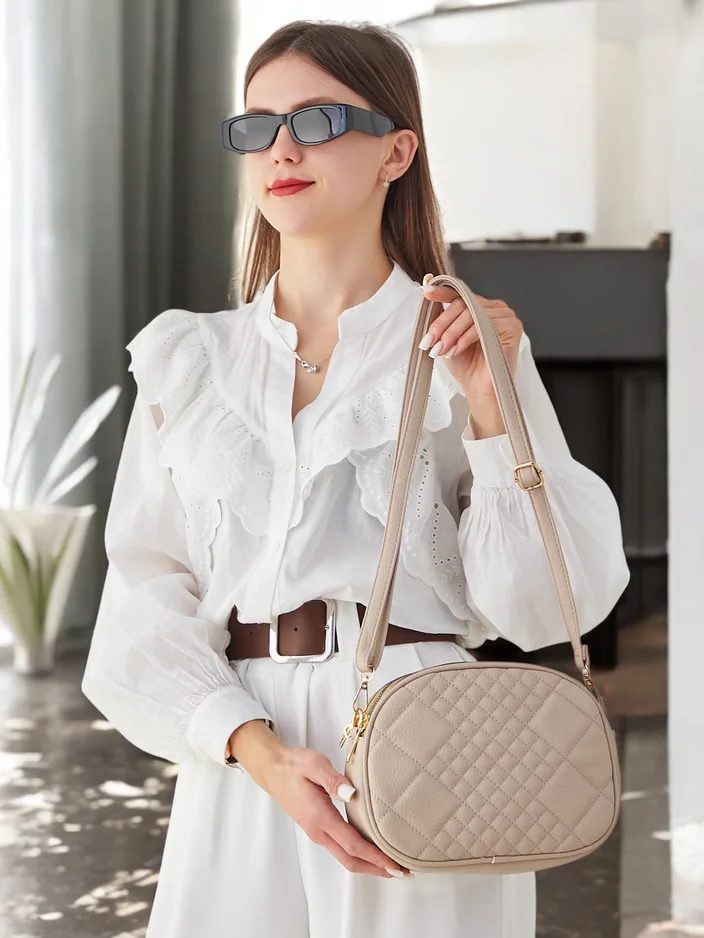 Royalfashion Овална малка дамска чанта, изработена от еко-кожа