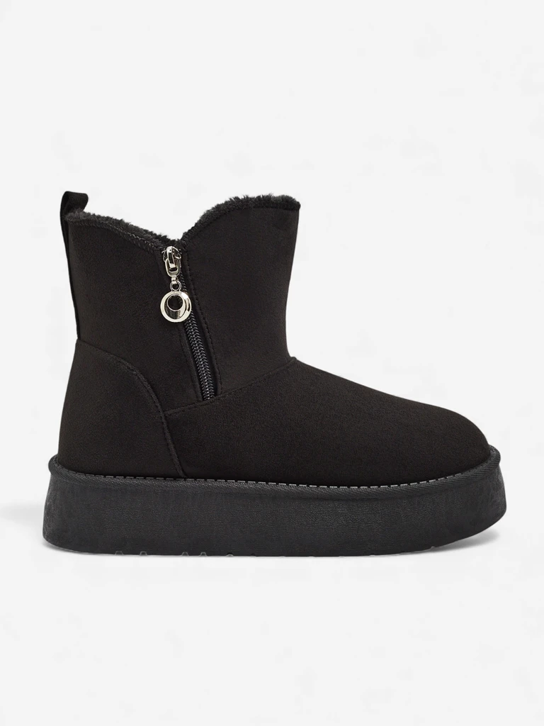 Дамски боти Aurora черни от екологична кожа за зимата