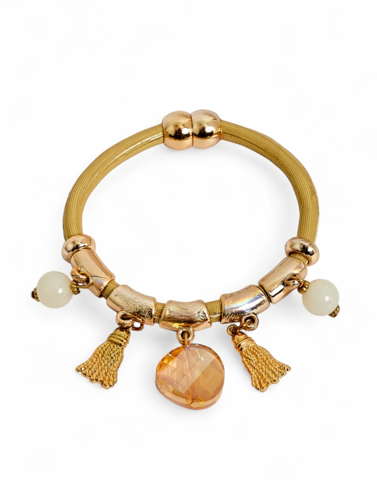 Дамска гривна с мъниста и брокат