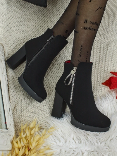 Дамски еко кожени боти до глезена на ток Marellin